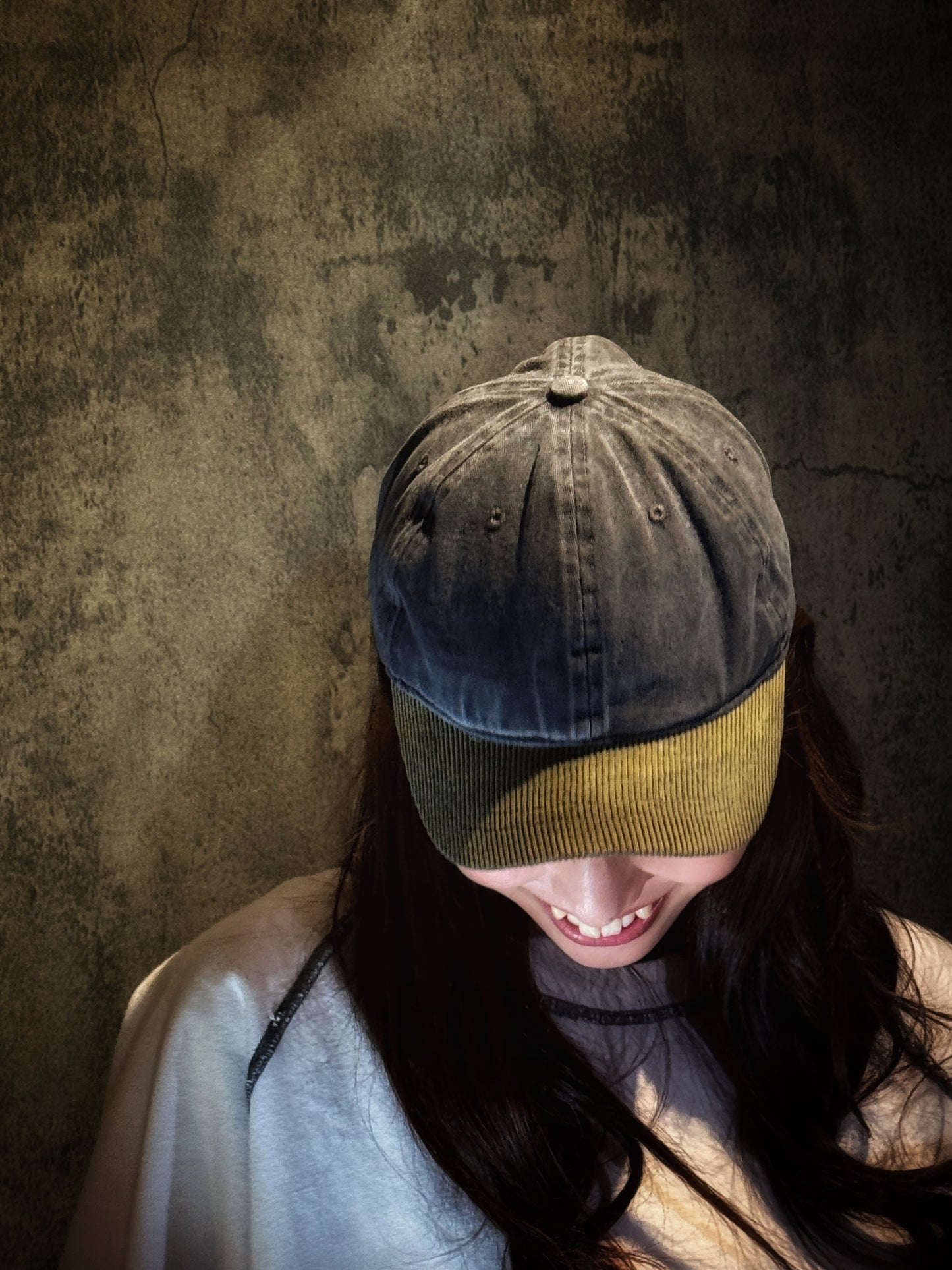 Short Brim Vintage Blue and Green 濃紺と若草色